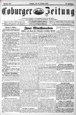 Coburger Zeitung Dienstag 25. Oktober 1927