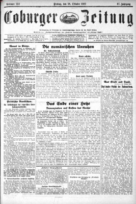 Coburger Zeitung Freitag 28. Oktober 1927