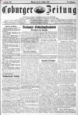 Coburger Zeitung Montag 31. Oktober 1927