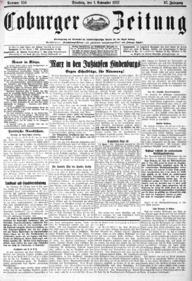 Coburger Zeitung Dienstag 1. November 1927