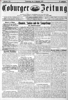 Coburger Zeitung Donnerstag 3. November 1927