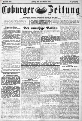 Coburger Zeitung Freitag 4. November 1927