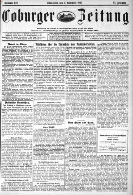 Coburger Zeitung Samstag 5. November 1927