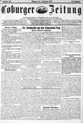 Coburger Zeitung Montag 7. November 1927