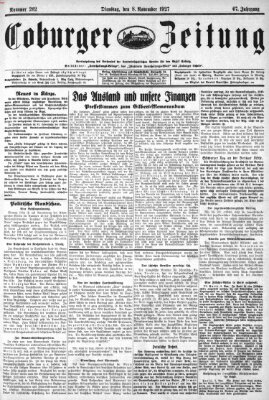 Coburger Zeitung Dienstag 8. November 1927