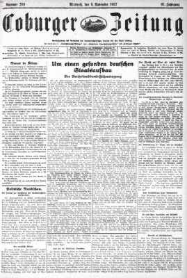 Coburger Zeitung Mittwoch 9. November 1927