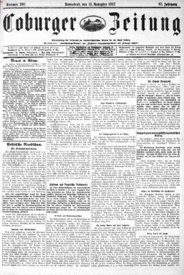 Coburger Zeitung Samstag 12. November 1927