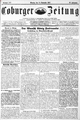 Coburger Zeitung Montag 14. November 1927