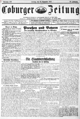 Coburger Zeitung Freitag 25. November 1927