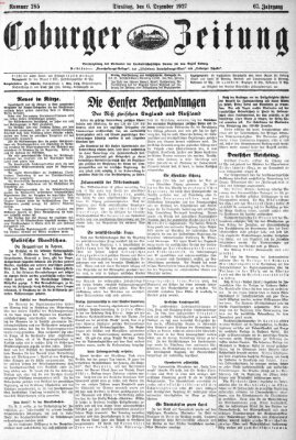 Coburger Zeitung Dienstag 6. Dezember 1927