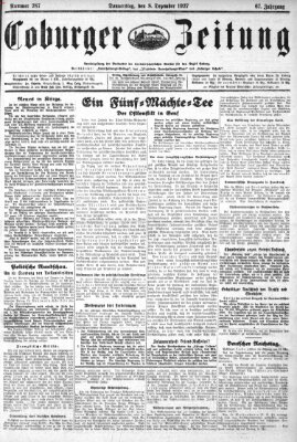 Coburger Zeitung Donnerstag 8. Dezember 1927