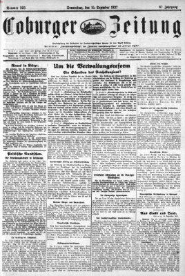 Coburger Zeitung Donnerstag 15. Dezember 1927