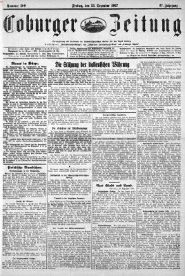 Coburger Zeitung Freitag 23. Dezember 1927