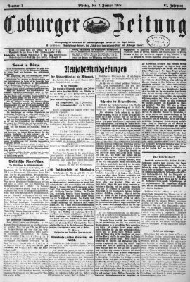 Coburger Zeitung Montag 2. Januar 1928