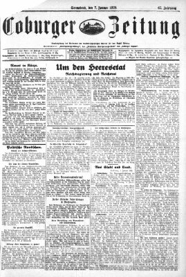 Coburger Zeitung Samstag 7. Januar 1928