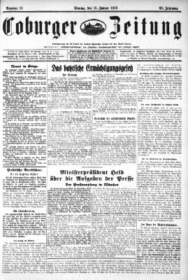 Coburger Zeitung Montag 16. Januar 1928