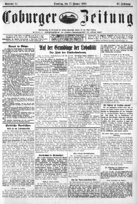 Coburger Zeitung Dienstag 17. Januar 1928