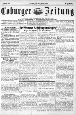 Coburger Zeitung Dienstag 24. Januar 1928