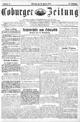 Coburger Zeitung Mittwoch 25. Januar 1928