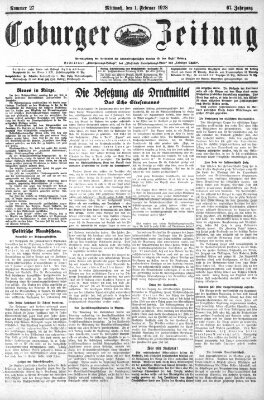 Coburger Zeitung Mittwoch 1. Februar 1928