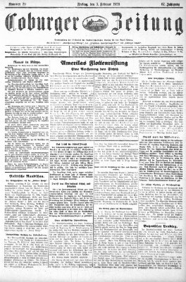 Coburger Zeitung Freitag 3. Februar 1928