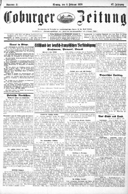 Coburger Zeitung Montag 6. Februar 1928