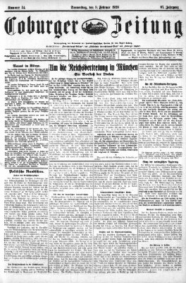 Coburger Zeitung Donnerstag 9. Februar 1928