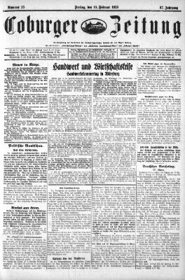 Coburger Zeitung Freitag 10. Februar 1928