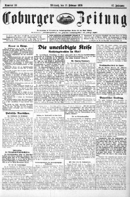 Coburger Zeitung Mittwoch 15. Februar 1928