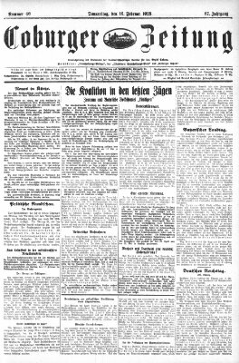 Coburger Zeitung Thursday 16. February 1928