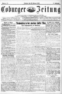 Coburger Zeitung Dienstag 28. Februar 1928