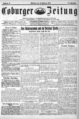 Coburger Zeitung Mittwoch 29. Februar 1928