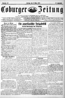 Coburger Zeitung Freitag 2. März 1928