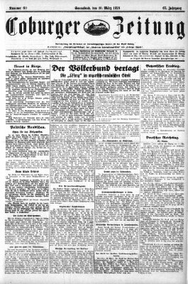 Coburger Zeitung Samstag 10. März 1928