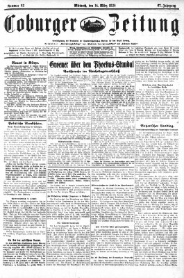 Coburger Zeitung Mittwoch 14. März 1928