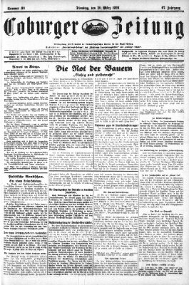 Coburger Zeitung Dienstag 20. März 1928