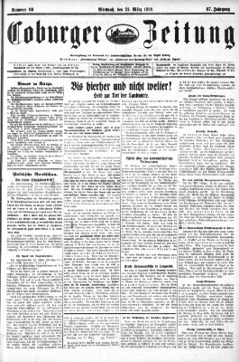 Coburger Zeitung Mittwoch 21. März 1928