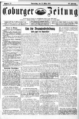 Coburger Zeitung Donnerstag 22. März 1928