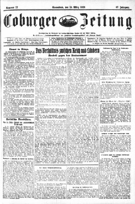 Coburger Zeitung Samstag 24. März 1928