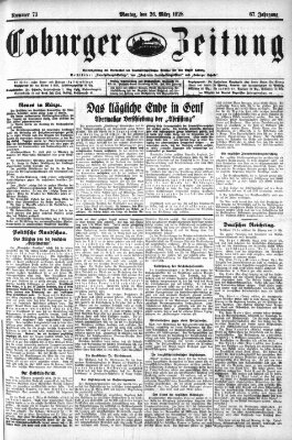 Coburger Zeitung Montag 26. März 1928