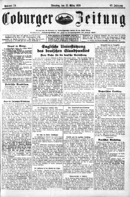 Coburger Zeitung Dienstag 27. März 1928