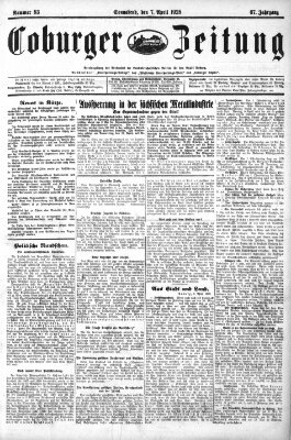 Coburger Zeitung Samstag 7. April 1928