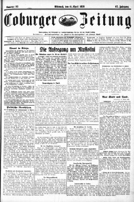 Coburger Zeitung Mittwoch 11. April 1928