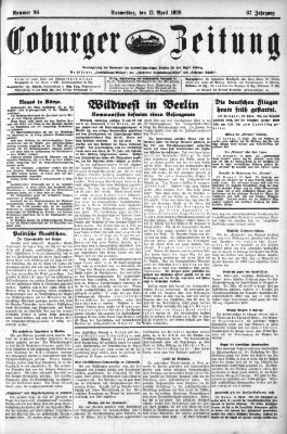 Coburger Zeitung Donnerstag 12. April 1928