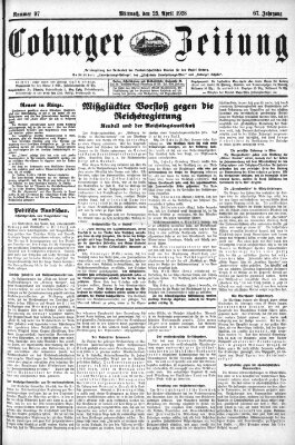 Coburger Zeitung Mittwoch 25. April 1928