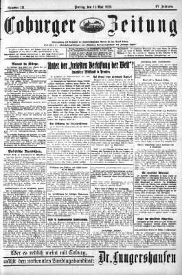 Coburger Zeitung Freitag 11. Mai 1928