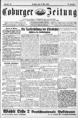 Coburger Zeitung Dienstag 15. Mai 1928