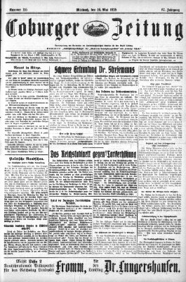 Coburger Zeitung Mittwoch 16. Mai 1928