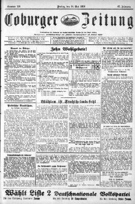 Coburger Zeitung Freitag 18. Mai 1928