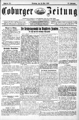 Coburger Zeitung Dienstag 22. Mai 1928